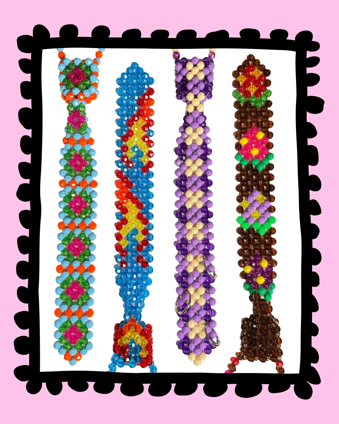 Granny Square Beaded Tie