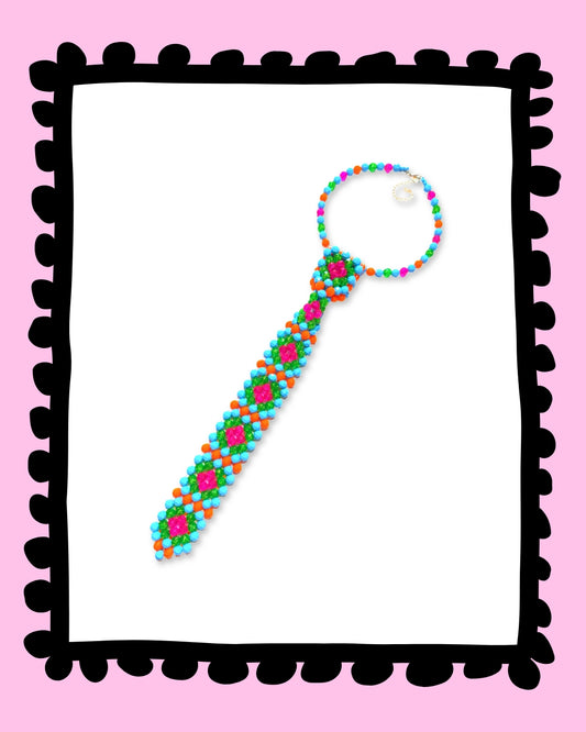 Granny Square Beaded Tie